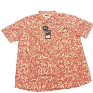 Salt Life Men's SLX Performance Light Red  Ventilated Short Sleeve Shirt  Size L